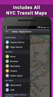 NYC Subway Map with MTA Bus, L android App screenshot 4